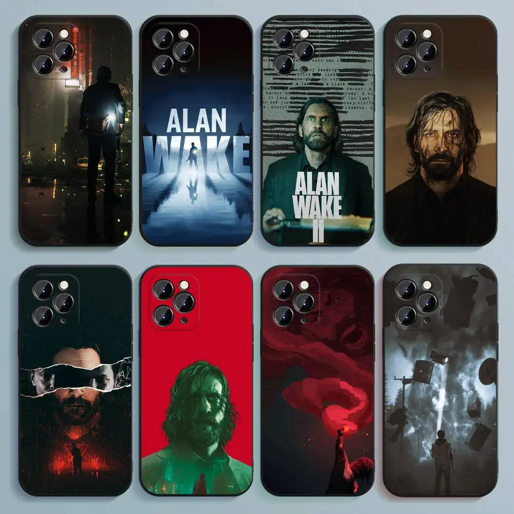 

A-Alan W-Wake Game Phone Case For iPhone 17,16,15,14,13,12,Pro,Max,Plus,E,SE4,Air,Mini Black Soft Cover