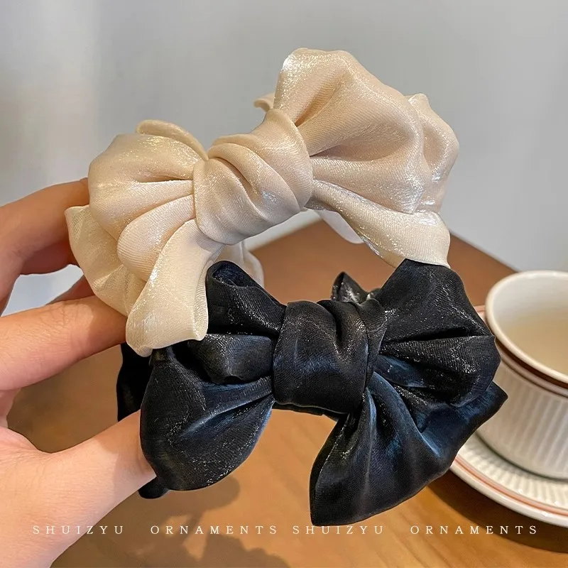 Elegant Solid Chiffon Bow Bun Ponytail Hair Clips For Women Girls Sweet Hair Ornament Hairpin Barrettes Fashion Hair Accessories