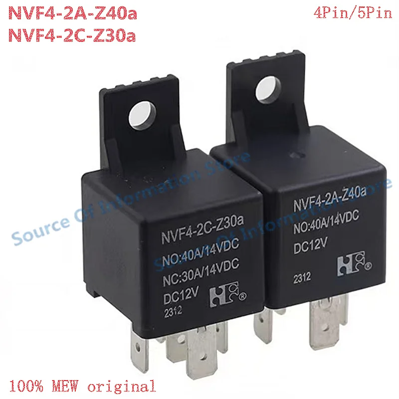 

5Pcs NVF4-2A-Z40a NVF4-2C-Z30a Automotive Relay 4Pin/5Pin 30A/40A for DC12V/DC24V Vehicle Electrical Control System
