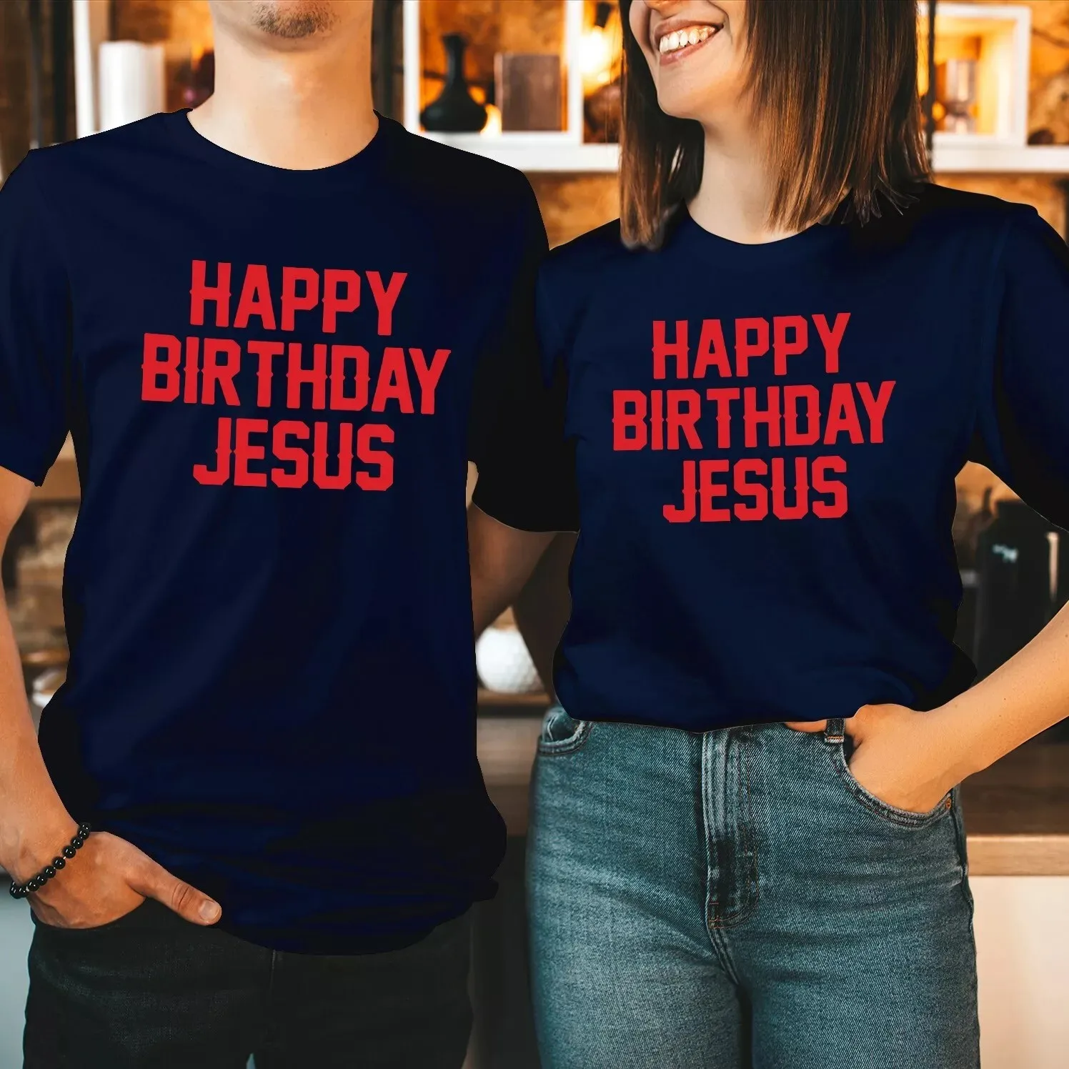 HAPPY BIRTHDAY Jesus Top Christmas Christian Faith Xmas Shirt Christmas Gift Surprise T-Shirt  Gift IdeaDesign Printing T Shirts