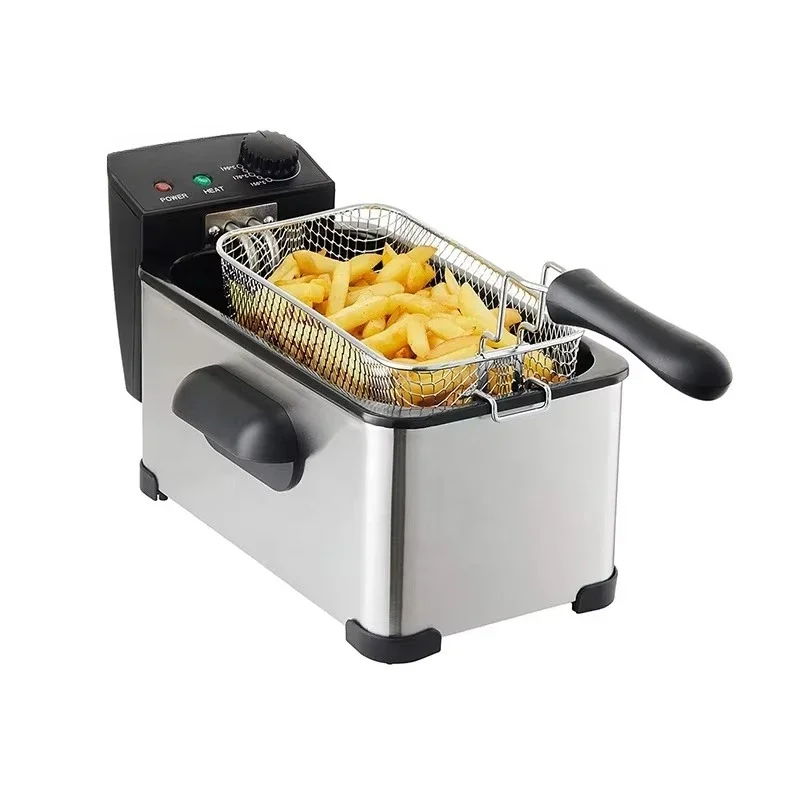

3.5 liter electric fryer French fries adjustable temperature control, removable storage tank, non-stick pan coating