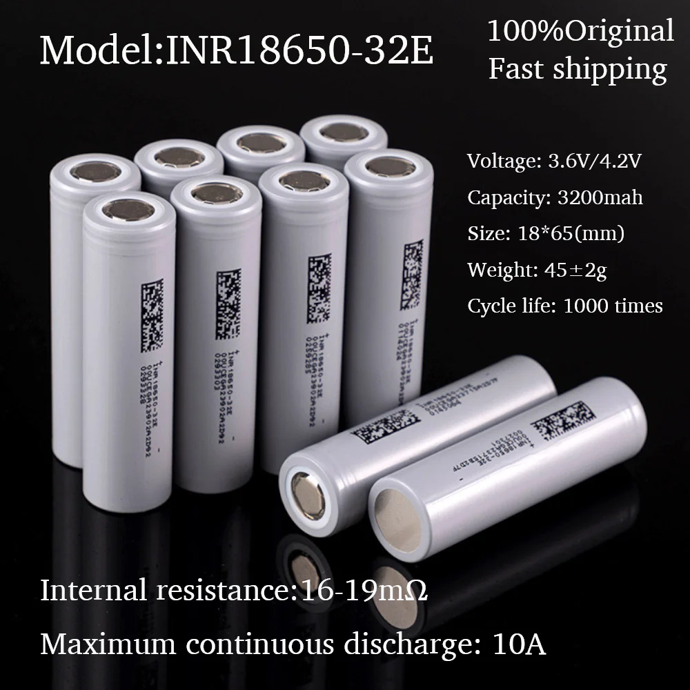 

1~10PCS Original Grade A 18650 Battery 3.6V 3200mAh 10A Discharge Rechargeable Li-ion Batteries For Screwdriver Flashlight akku