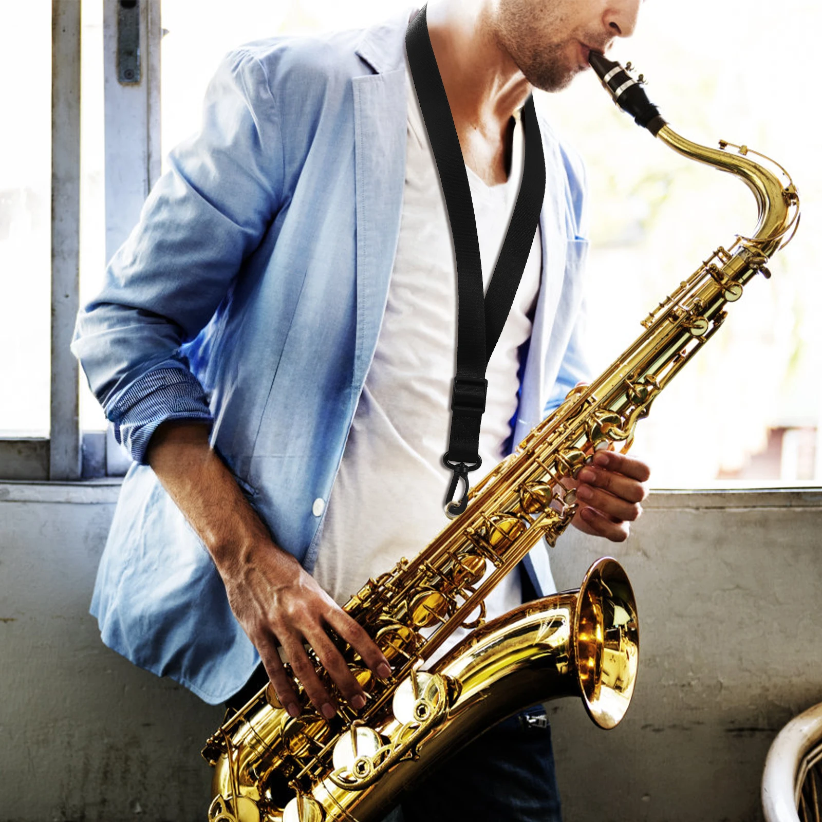 

1pcs Tenor Neck For Alto For Alto Sax Clarinet Saxophone Oboe Tenor Sax Neck Strap Universal Instrument Strap