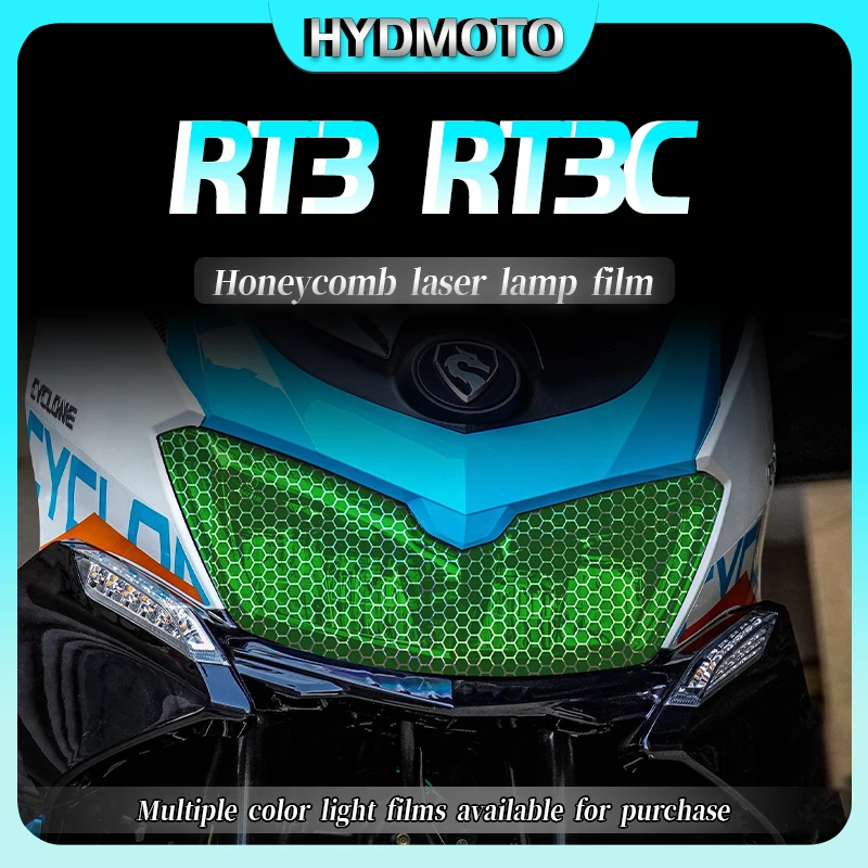 For CYCLONE RT3 RT3C headlight film honeycomb laser light film transparent protective film stickers accesorios moto modification