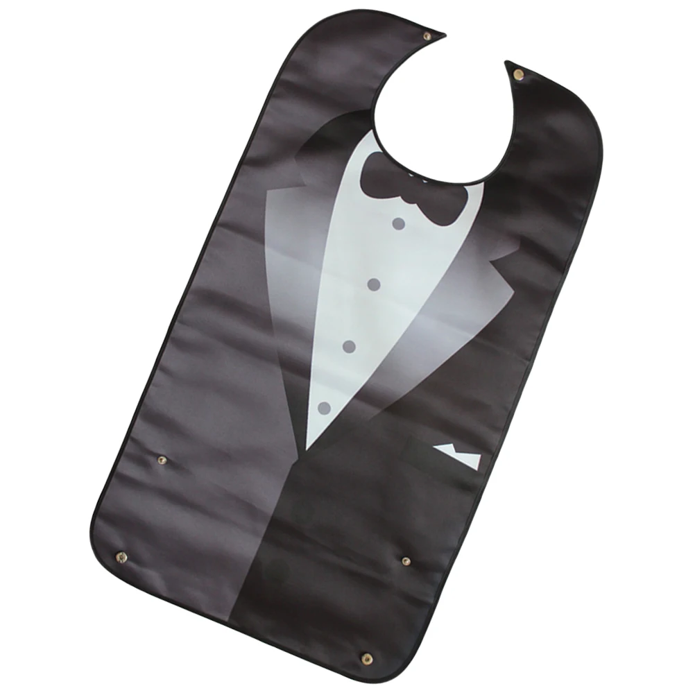 

Waterproof Adult Bib Large Size Black Polyester Washable Mealtime Protector Elderly Patients Caregivers Nursing Home Use Stain
