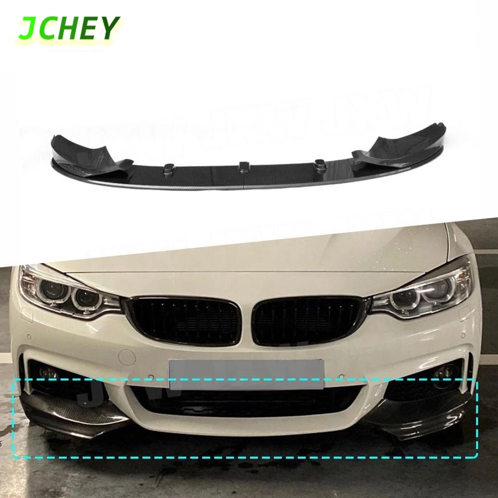 

JCHEY Gloss Black Car Front Lip Spoiler Splitters for BMW 4 Series F32 F36 M Sport 2014 + Front Bumper Splitters ABS Black
