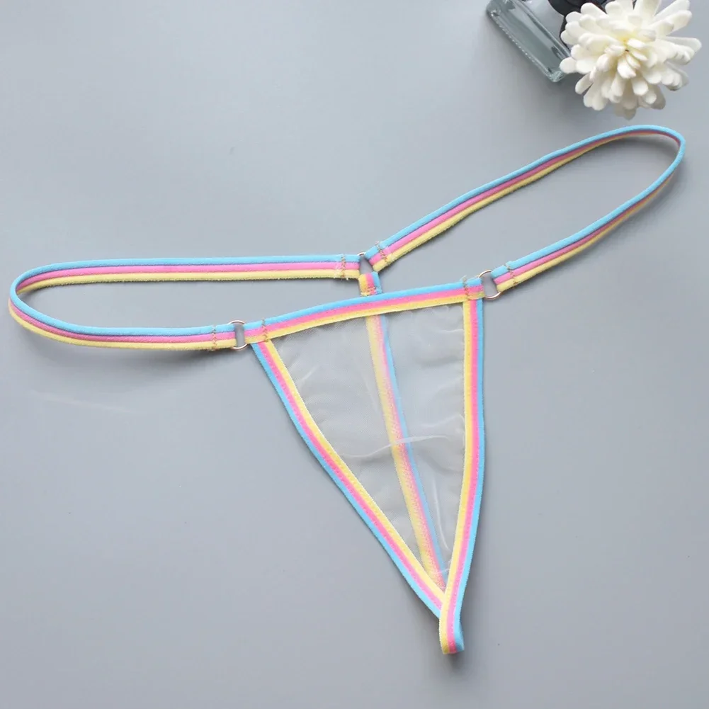 Women\'s Briefs Sexy T-back Thongs See Through Underwear Thin Strap Couple Temptation G-Strings Female Panties