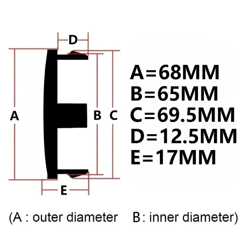 4er-Set Alpina Logo Emblem Radnabenkappen 68MM Clips 65MM Radnabenkappen Felgenabdeckungen Staubschutz Ersatz Autozubehör – Detail 4