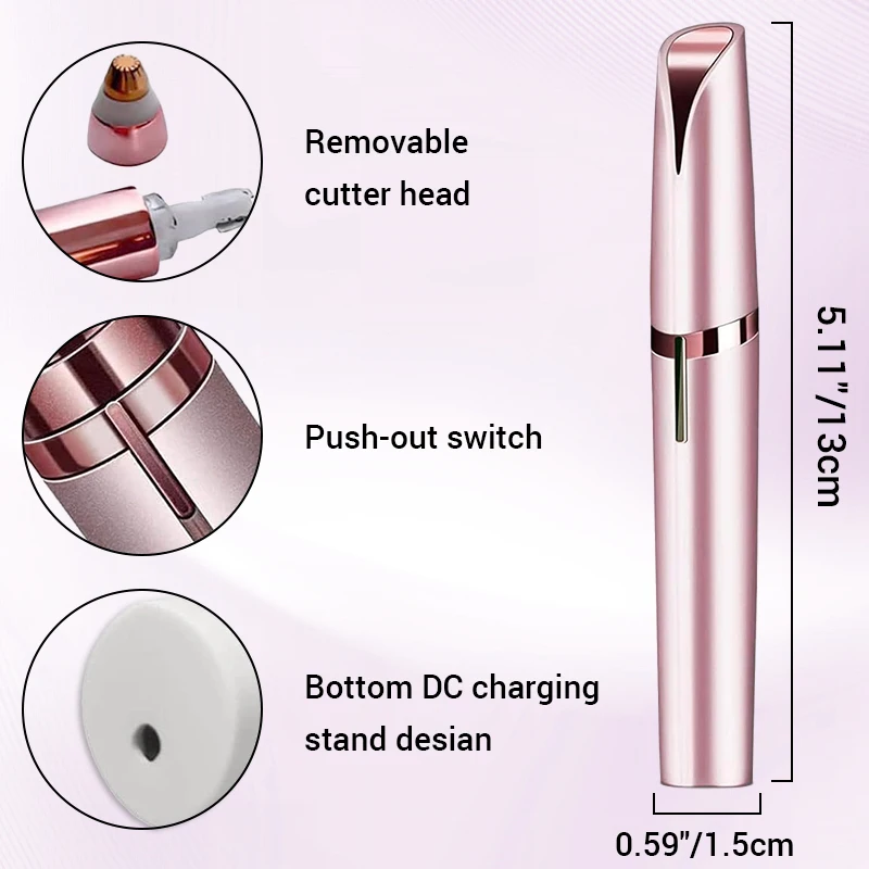 Electric Eyebrow Trimmer USB Charger Security Hair Removal Eye Brow Epilator Mini Shaper Shaver Painless Beauty Hair Removal