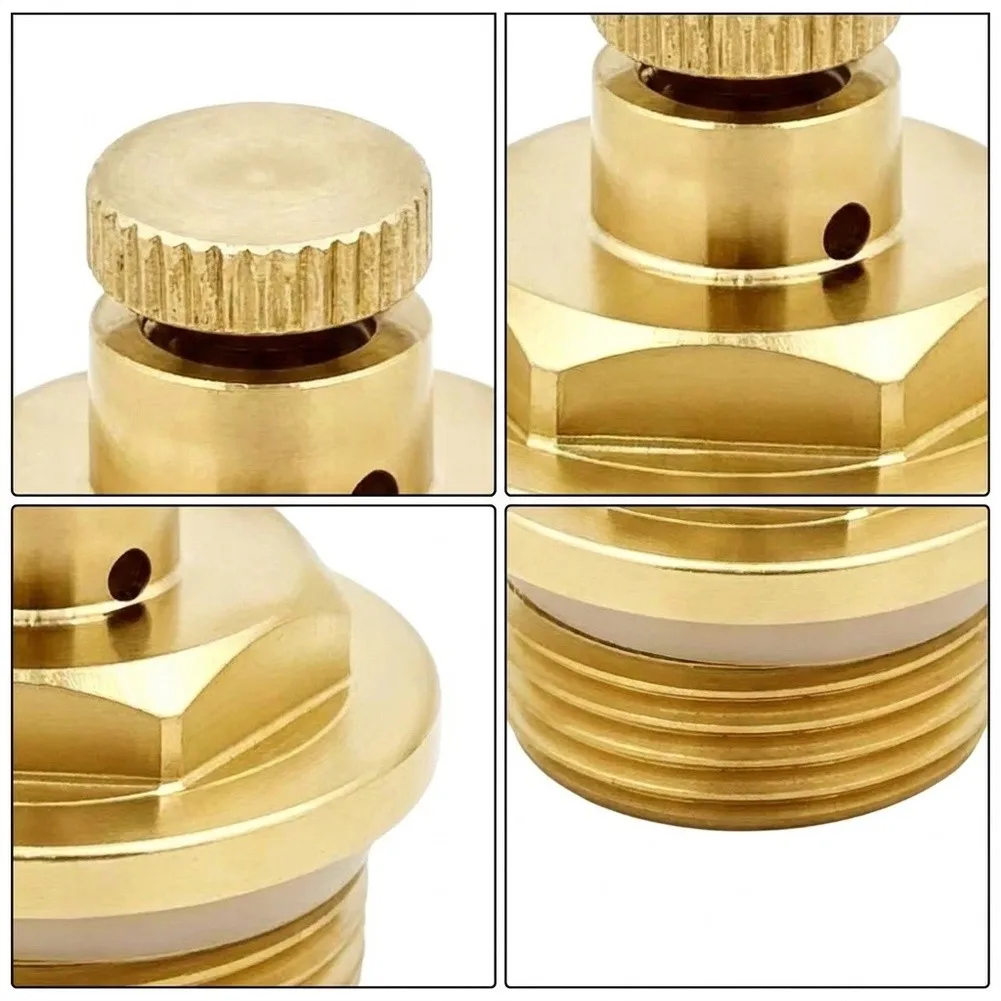 All-Copper Radiator End Cap with Manual Air Bleed Valve for Use in Radiator Systems Requiring Periodic Air Removal