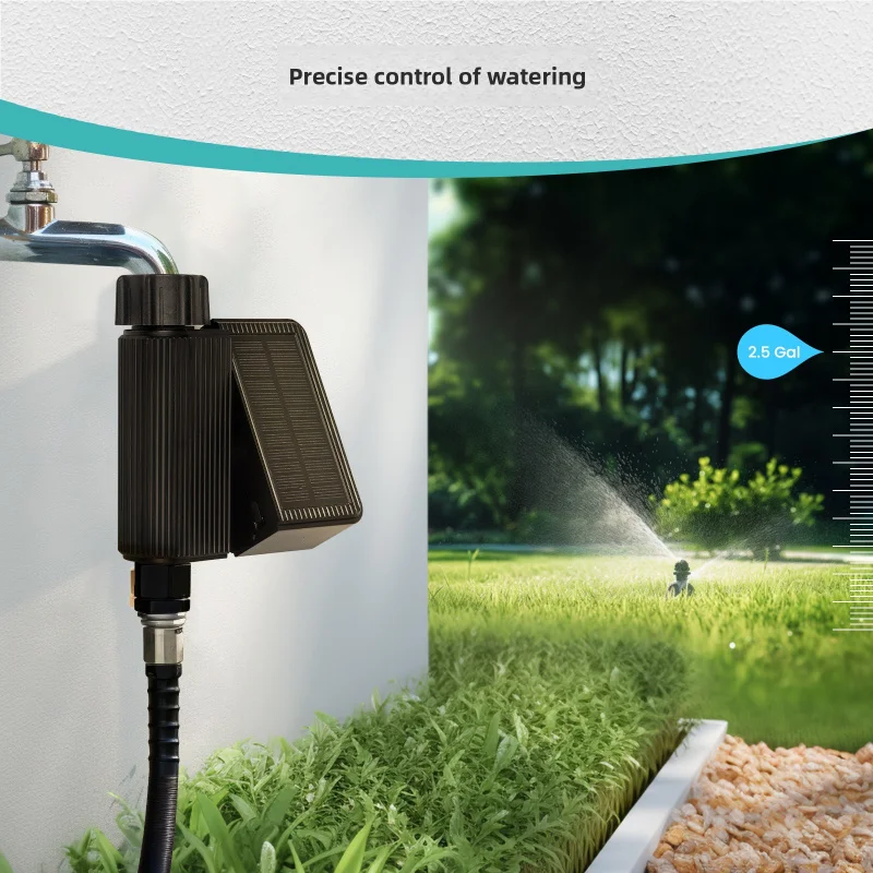 MOES Tuya Smart WiFi صمام مياه الري مع التطبيق التحكم عن بعد الموقت بالطاقة الشمسية مقياس التدفق