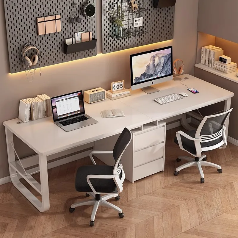 Double computer desk, desktop home long desk, bedroom side by side, e-sports table, simple desk, student writing table
