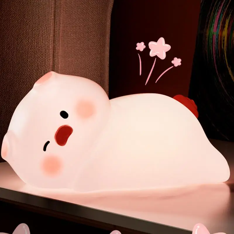 Silicone Pat Light Bedside Pat Night Light USB Dimmable Lamp Novelty Lighting Nighttime Lamp With Timer Adjustable For Bedroom