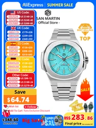 San Martin Mens Watch New 43mm GMT Classic Business Luxury Automatic Mechanical Watches for Men Sapphire 10Bar BGW-9 Luminous