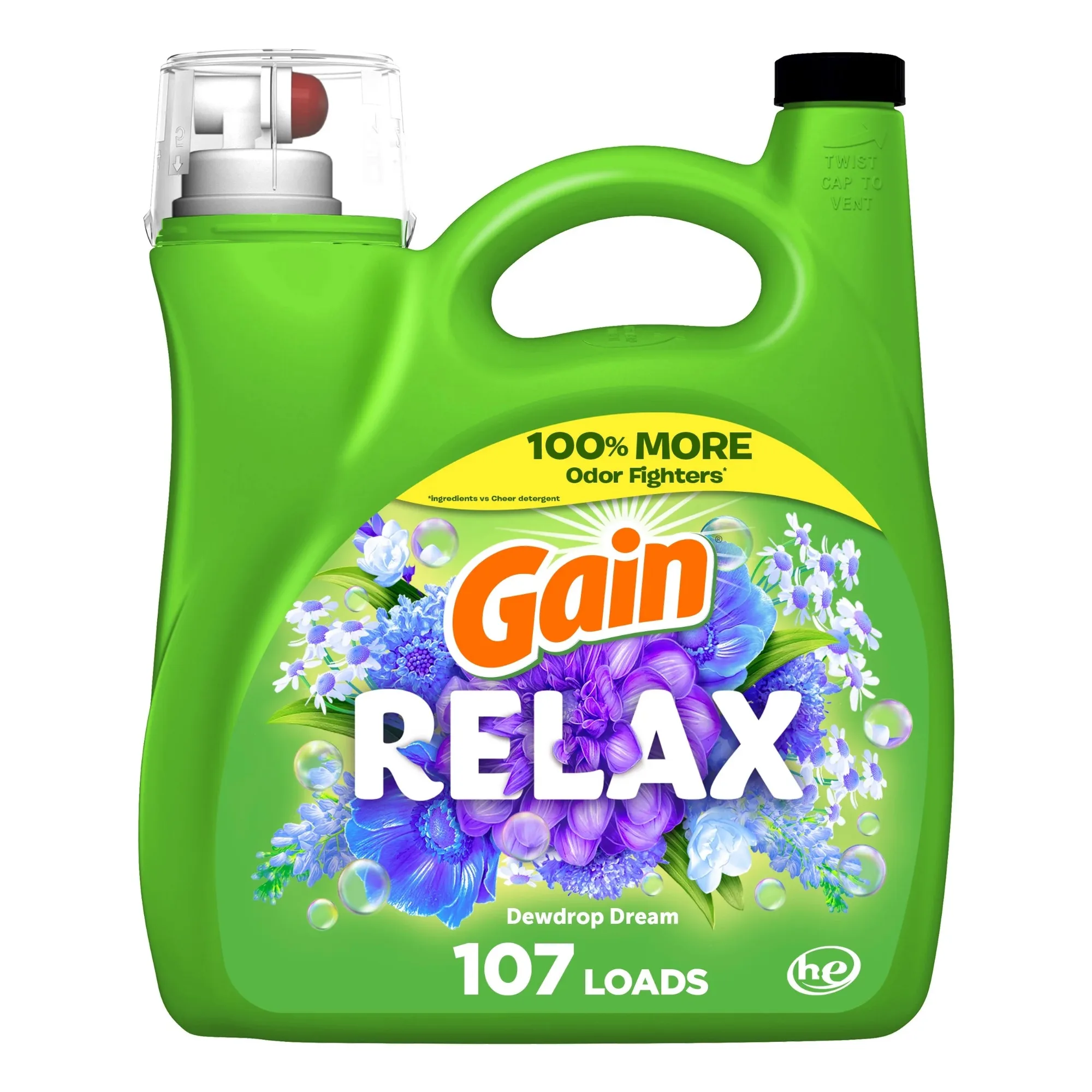 Detergente líquido para ropa, 154 fl oz, 107 cargas, HE
