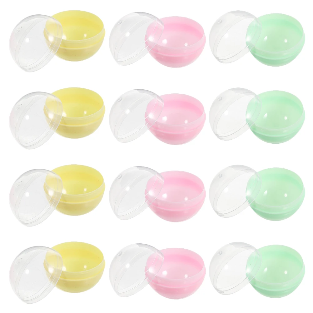 

50Pcs Macaron Colored Transparent Capsules For Vending Machine Durable Empty Balls Plastic Containers Bulk Party Favors Supplies