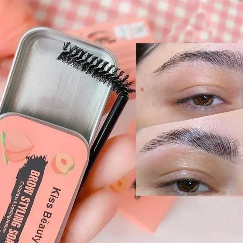 1PC Eyebrow Styling Gel Brows Wax Sculpt Soap Waterproof Long-Lasting 3D Feathery Wild Brow Styling Easy To Wear Makeup Eyebrow