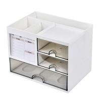 Desktop Organizer Drawer Box with Pen Holder Large Capacity Multi-Compartments Desk Organizer Storage Case