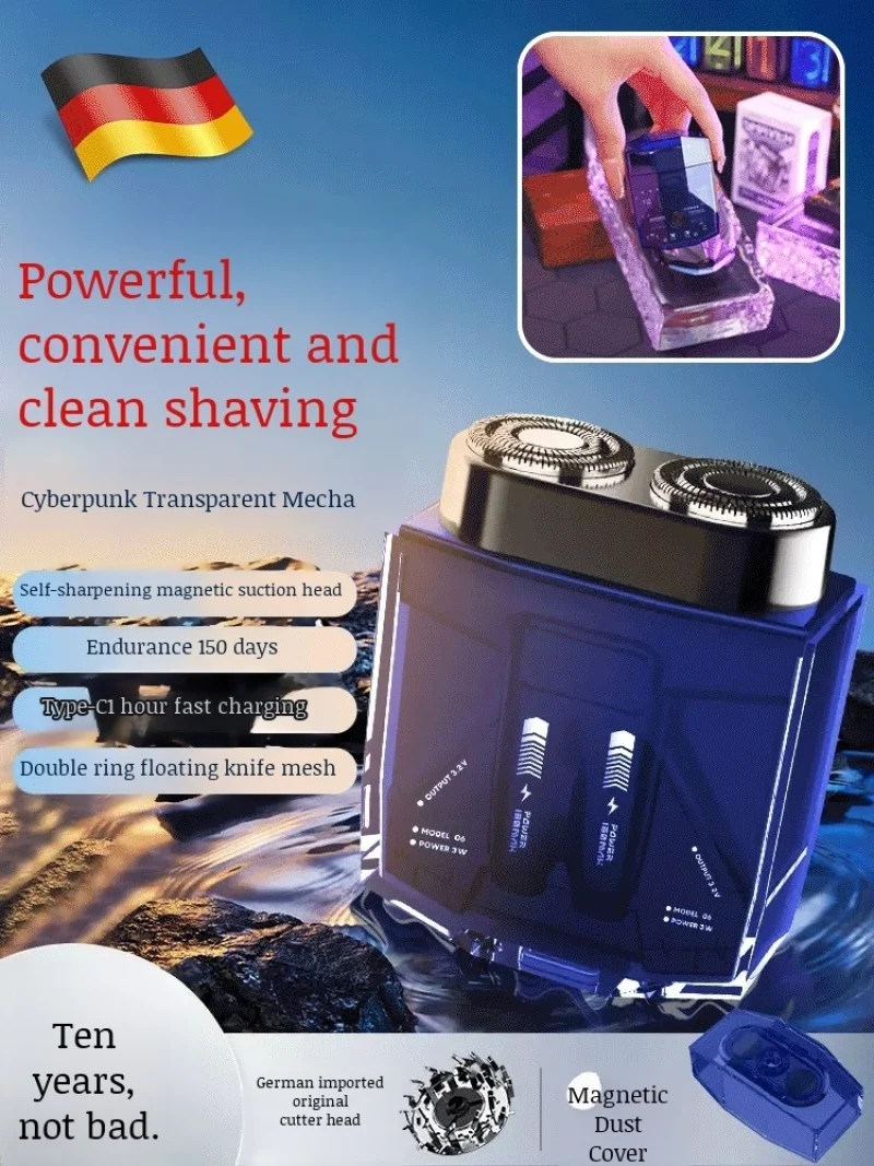 Everyday fashion pendant decoration-small double-headed razor  men's high-power electric digital displayrechargeable shaver