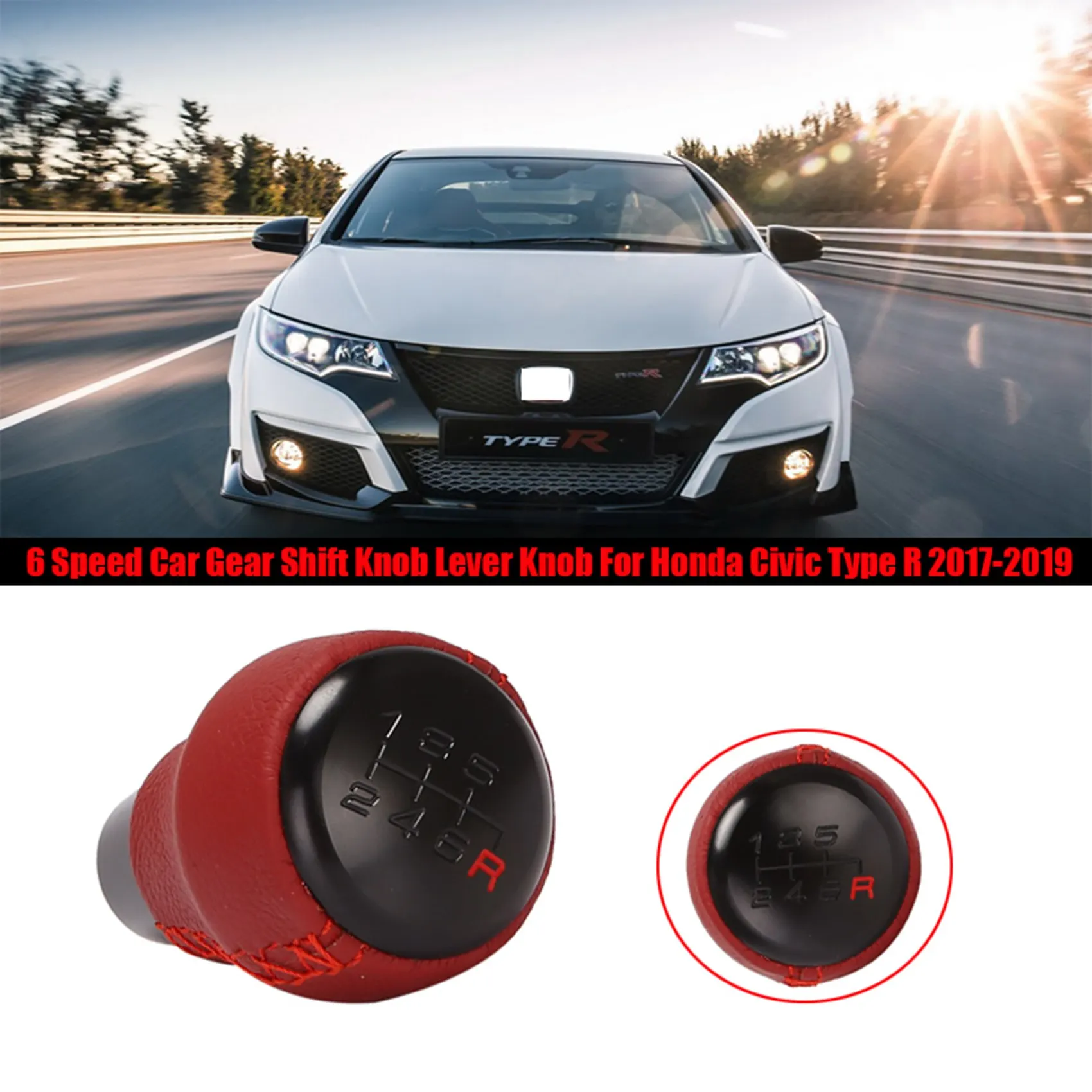 6 Speed MT Car Gear Shift Knob Stick Ball Head Change Lever Knob for Honda Civic Type R 2017-2019 08U92-TEA-110