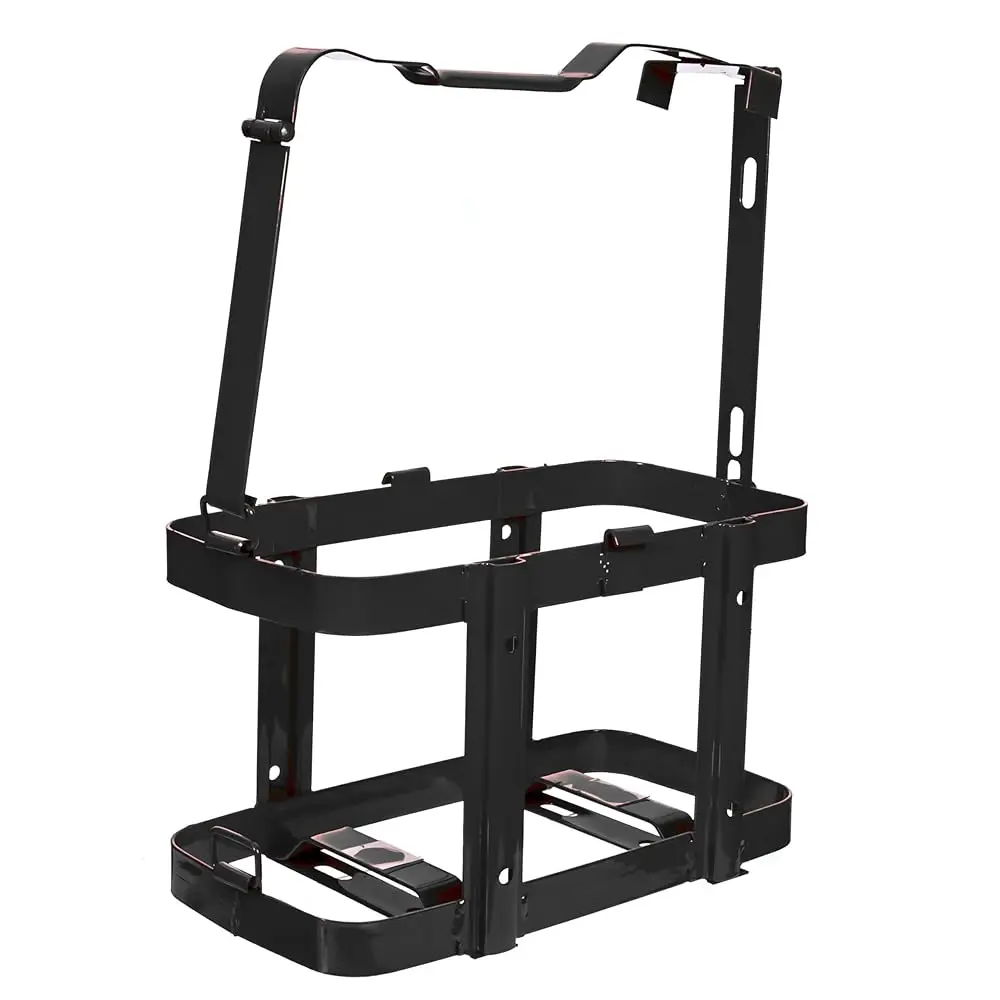 

Gas Can Steel Bracket for Jerry Fuel Can Holder 5 Gallon or 20 Liter Already Assembled and Welded (BLACK)