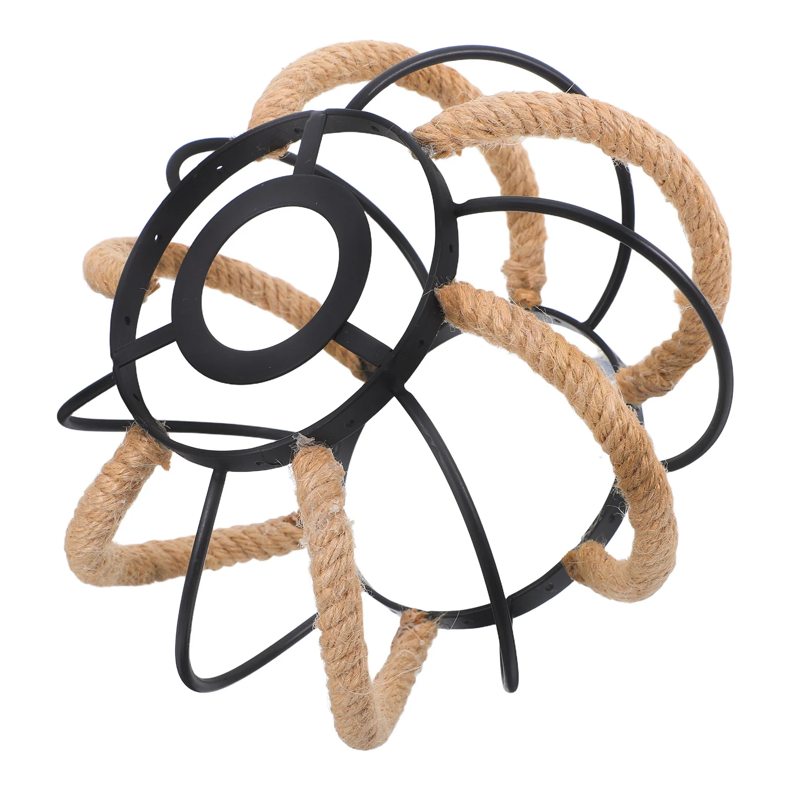 

Hemp Rope Lamp Shade Iron Pendant Light Cage Retro Industrial Cover For Restaurant Cafe Study Room Boho Ceiling Light Fixture