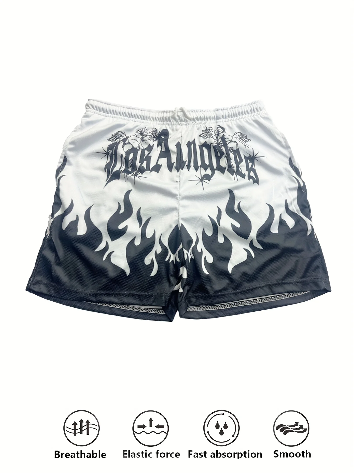 

2026 New Los Angeles 3D Print Oversized Athletic Shorts Breathable Elastic Fast Absorption Men Streetwear Sports Casual Shorts