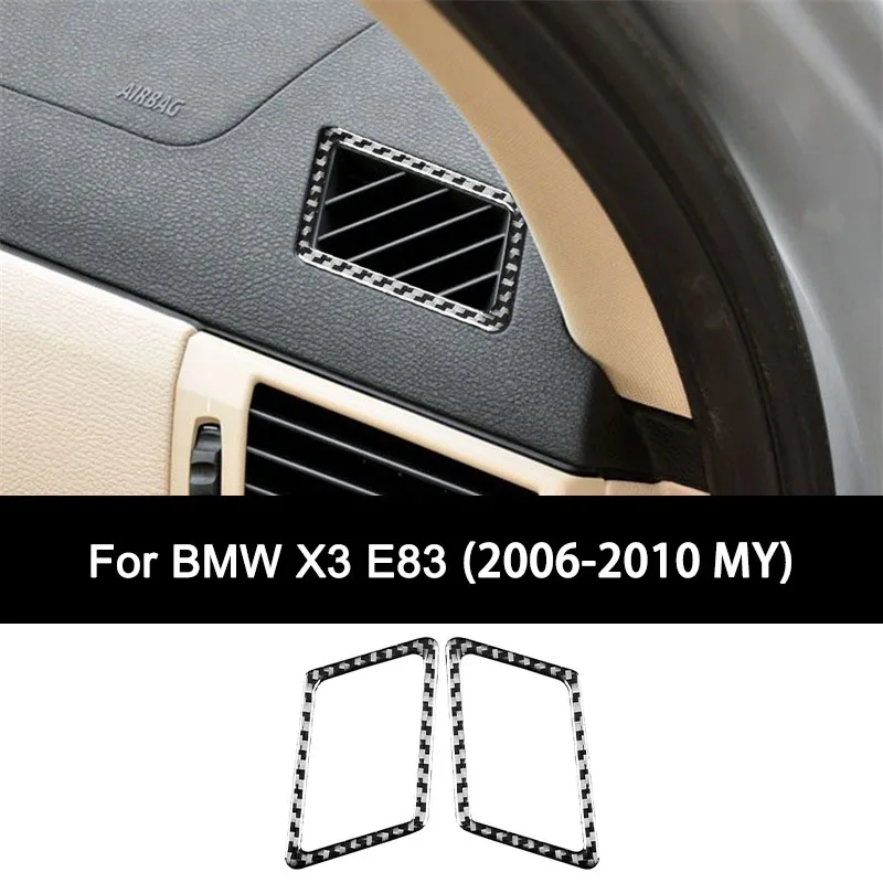 

For BMW X3 E83 (2006-2010 Model Year), Premium Carbon Fiber Instrument Air Outlet Frame Interior Sticker Auto Accessories