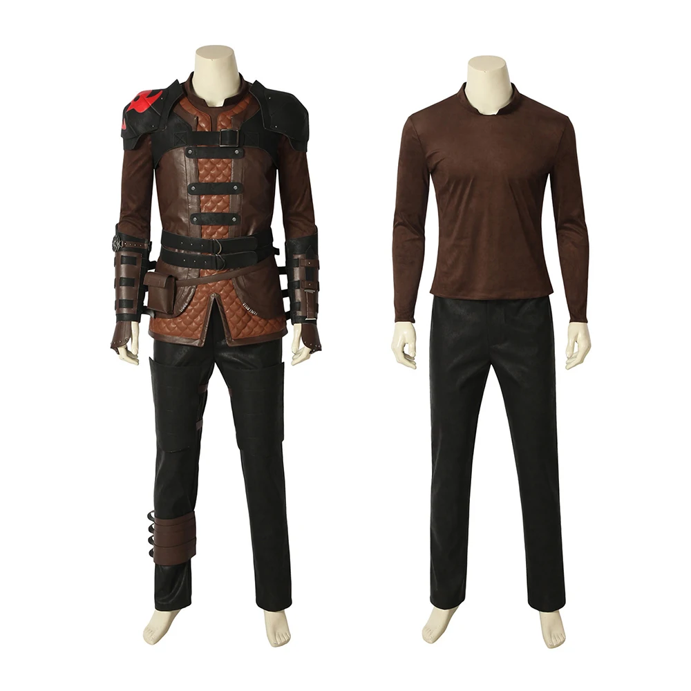 Hiccup Cosplay Anime Movie Costume For Men Punk Vintage Hunter Uniform Full Set Halloween Carnival Party Trainer Fighting Suit