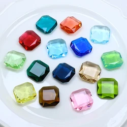 23mm Square Transparent Glass Nail Crystal DIY Design Decoration for women's Clothing