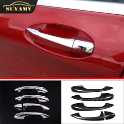 ABS Carbon Fiber/Chrome Car Outer Door Handle Cover For Mercedes Benz GLC X253 C Class W205 E Class W213 Auto Styling LHD