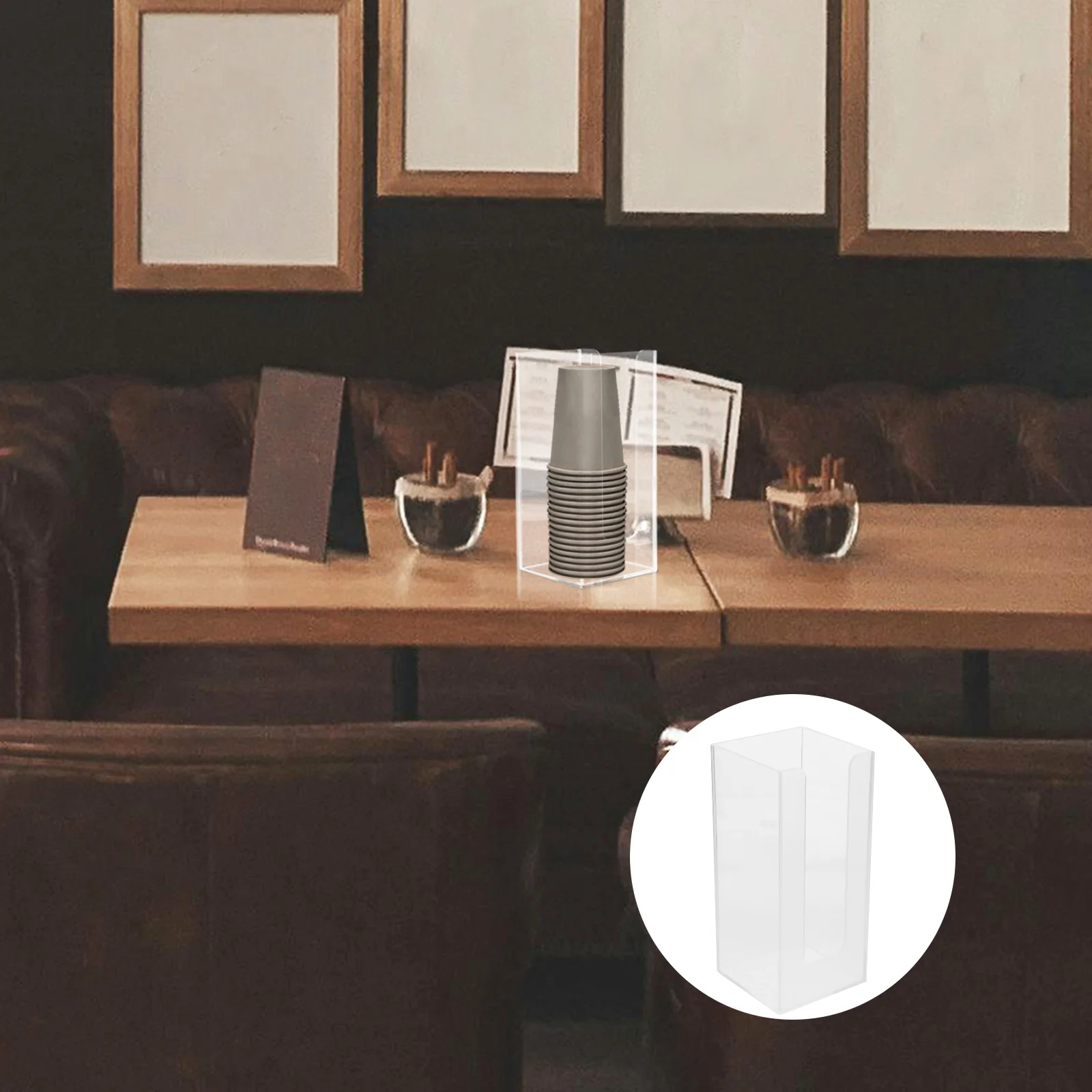 

Cup Lid Organizer Acrylic Paper Cup Holder for Countertop Wear Resistant Design Suitable for Various Places Coffee Bar Organizer