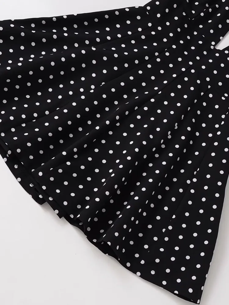 فستان نسائي قصير برقبة رسن منقط بتفاصيل فيونكة بدون ظهر فساتين حفلات صيفية غير رسمية