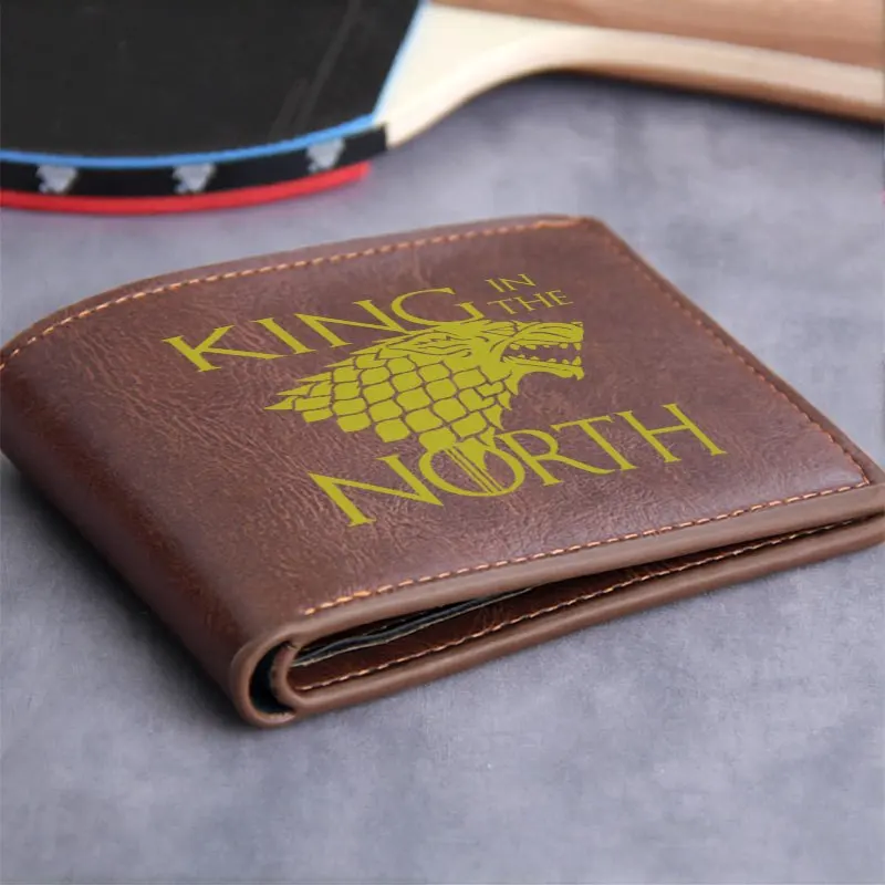 KING IN THE NORTH Carteira de couro PU premium Design minimalista Carteira dobrável leve e durável para homens e mulheres