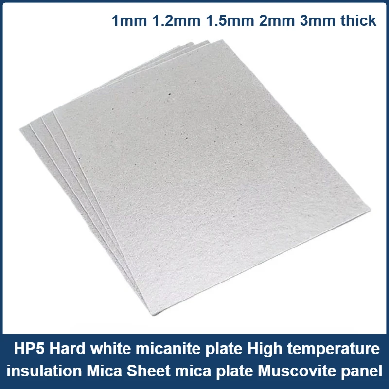 

1mm 1.2mm 1.5mm 2mm 3mm thick HP5 Hard white micanite plate High temperature insulation Mica Sheet mica plate Muscovite panel