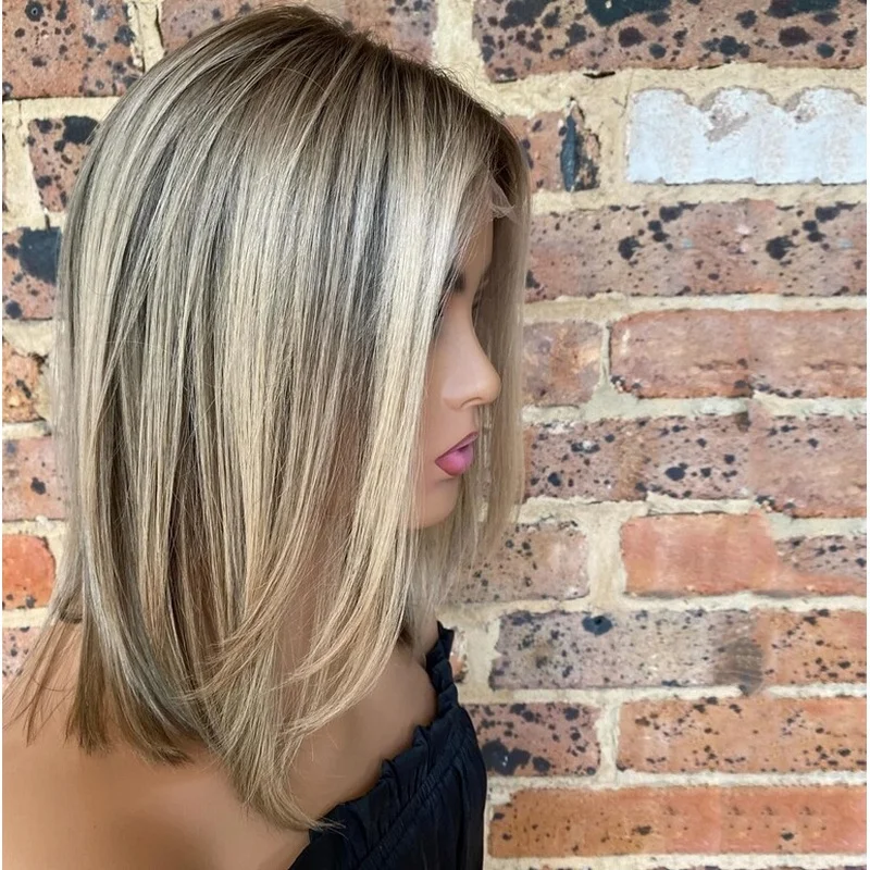 Highlight Blonde Straight 13x4 Lace Front Wig   Human Hair Wig