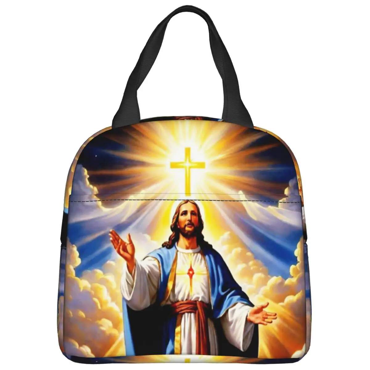 Jesus Christ Catholic Saint Chrisitan Religious Religion Bible Faith Lunch Bag Insulated Cooler Thermal Picnic Lunch Box