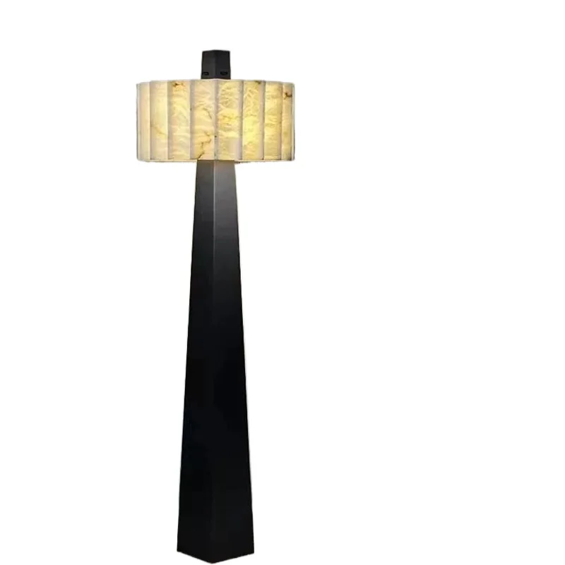 

Luxury designer living room alabaster sunshade floor lamp hotel villa shopping center marble stone floor lamp