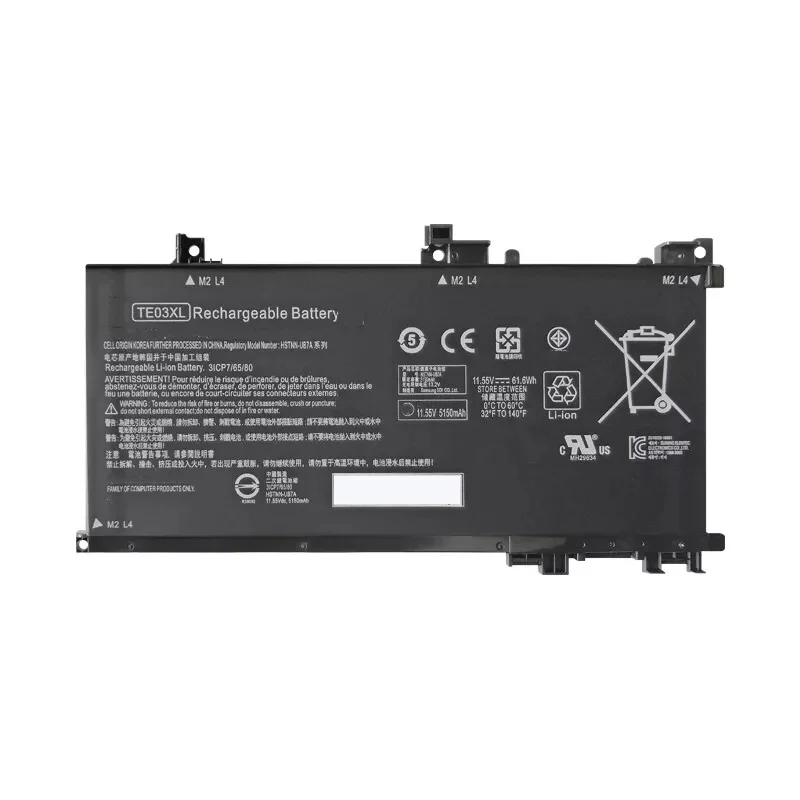 TE03XL 11.55V 61.6Wh 5150mAh Laptop Battery for HP OMEN 15-bc011TX 15-bc012TX 849570-541 15-AX000 849570-543 3ICP7/65/80 series