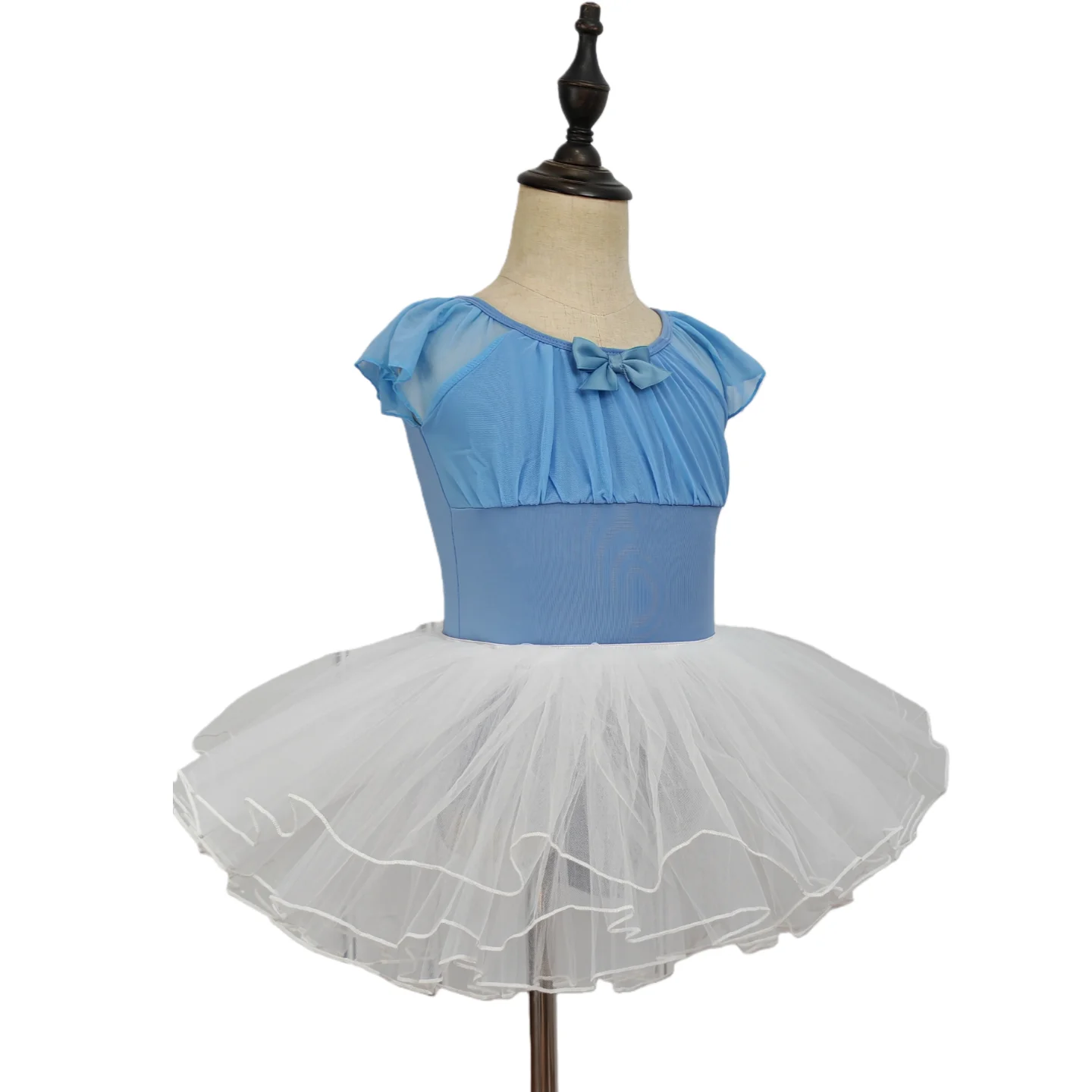 هايت الجودة الفتيات فستان الباليه الاطفال الباليه توتو ملابس الرقص أزياء رقص الجمباز ثياب تنورة قصيرة الأكمام لراقصة الباليه
