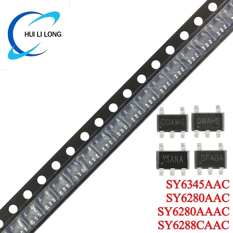 10pcs SY6280AAAC SY6280AAC SY6280 SY6288CAAC SY6345AAC SY6288 SY6345 SOT23-5 Low Loss Power Switching Device Chip IC