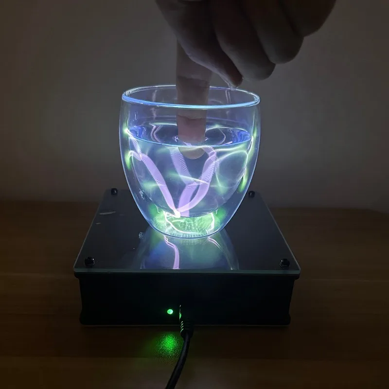 Plasma Lightning Magic Cup Blue White Glow Xenon Ion Cup Electrolytic Light Cup For Science Museum And Tech Exhibition