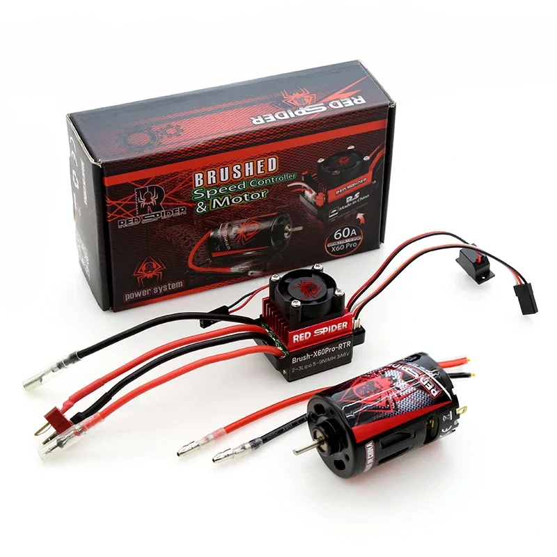 Kit de energia escovada para carro modelo 1/10, motor de escova HSP 540A 23T e regulador eletrônico 60A ESC Combo ESC modo duplo BEC 2A/6V