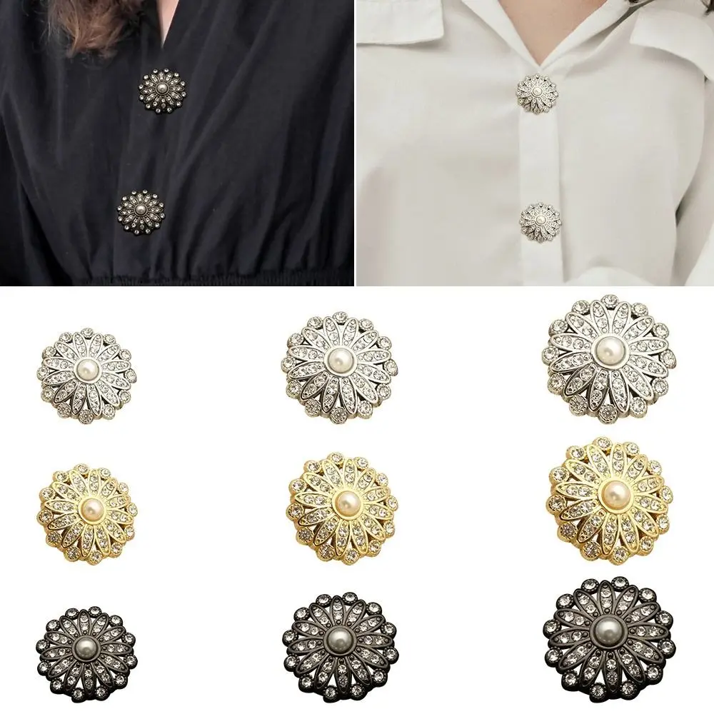 10Pcs High Quality Sewing Button DIY Shirt Buttons Shiny Rhinestone Pearl Clothing Buttons Sewing Accessories