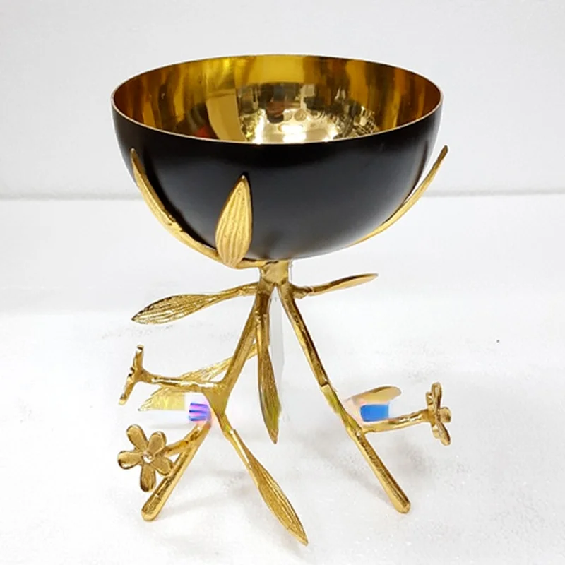 

golden leaf stand bowl