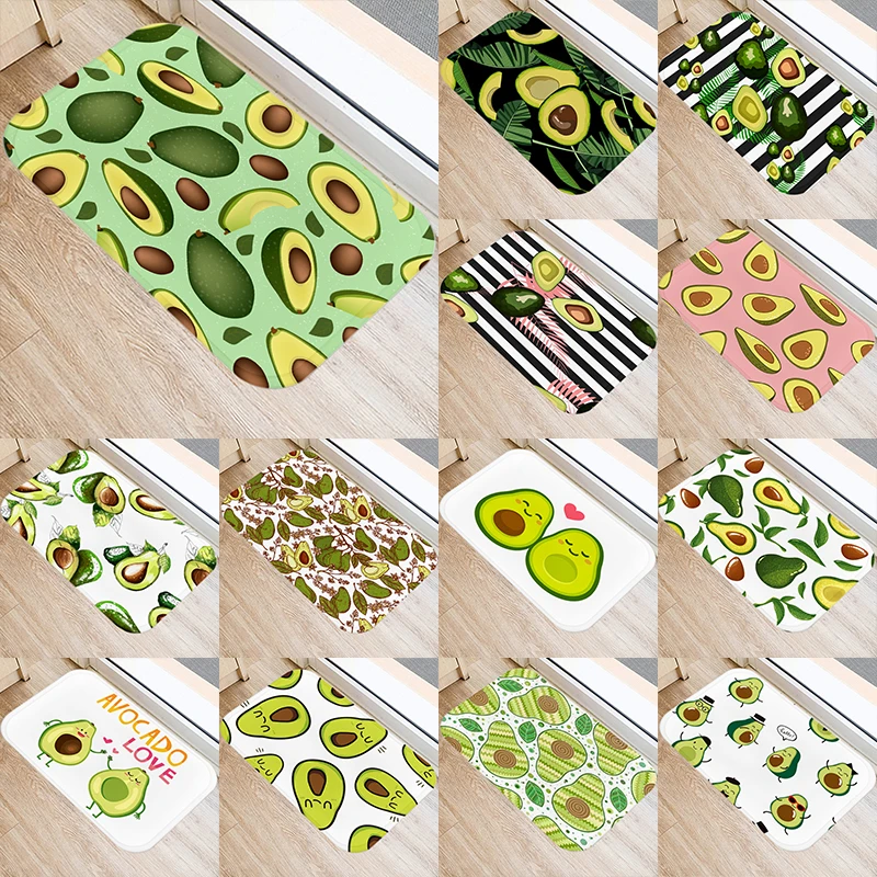 

Avocado Printed Pattern Kitchen Entrance Door Mat 40*60 Coral Velvet Carpet Doormat Floor Mats Colorful Anti-Slip Rug 48047