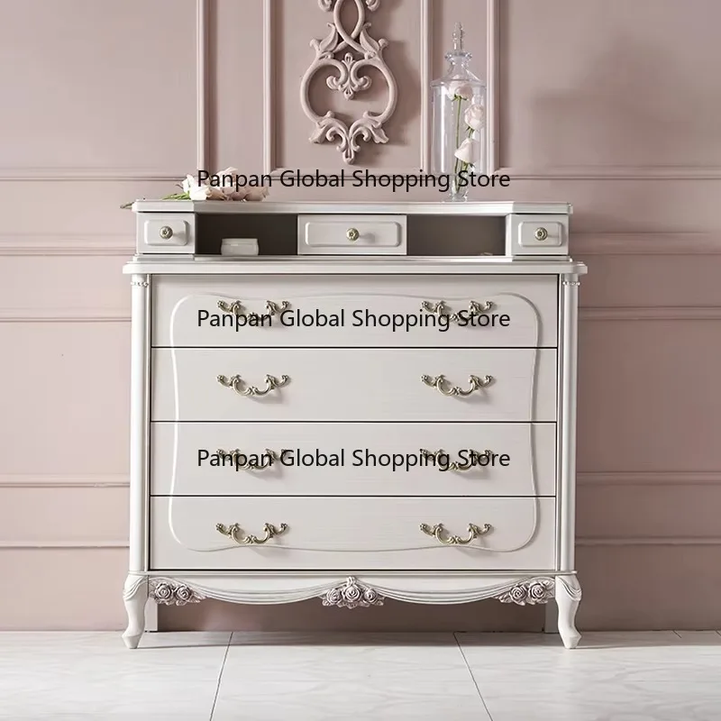 

French Classic Bedroom Furniture Bedside Cabinet With Mirror Bedroom Chest With Drawers