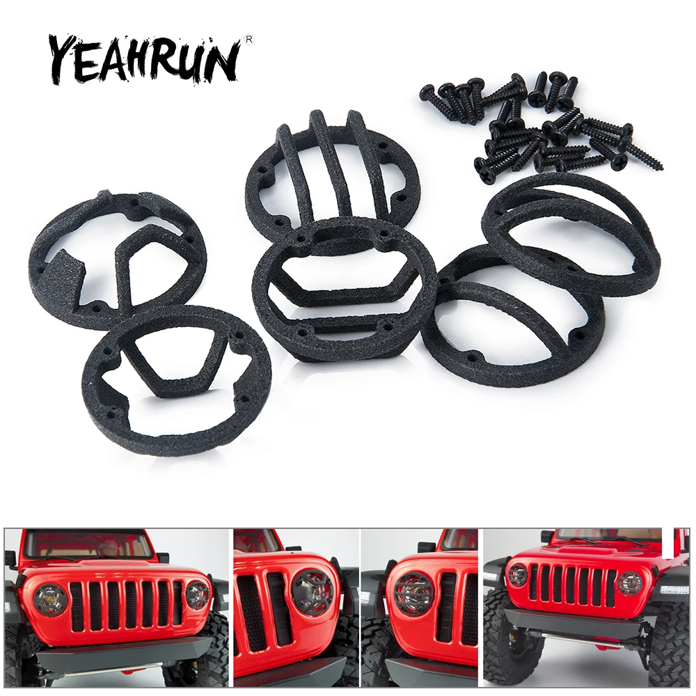 YEAHRUN Nylon Headlight Guards Cover for Axial SCX10 III AXI03007 JEEP Wrangler AXI03006 Gladiator 1/10 RC Car Decoration Parts