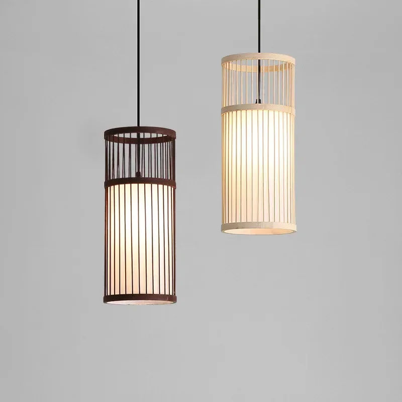 

Creative Bamboo Woven Pendant Light Tea Room Homestay Japanese Style Lantern Decoration Bamboo Art Indoor Lighting Fixtures