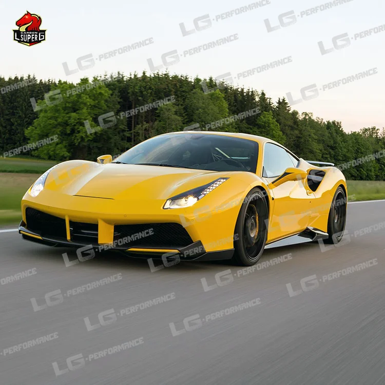 High Performance! Carbon Fiber N Style Body Kit For Ferrari 488 GTB N Style BodyKit Front Lip Rear Diffuser Side Skirts Spoiler